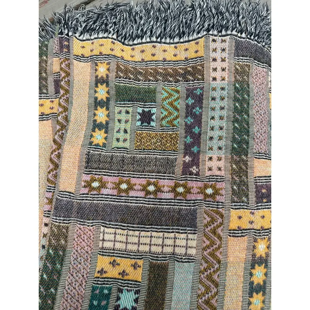 LaneRossi Samarkanda throw Blanket made in Italy Mcm knit geometric colorful art